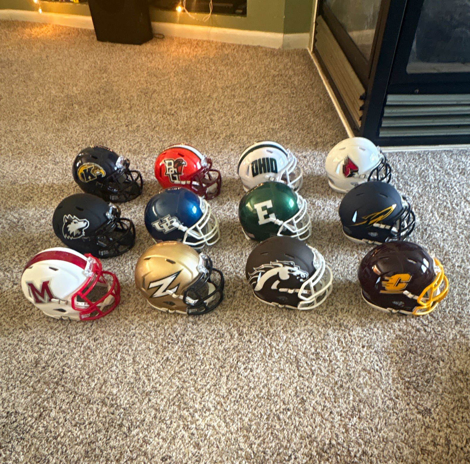 MAC football mini helmets lot 3 5/8 Riddell entire conference