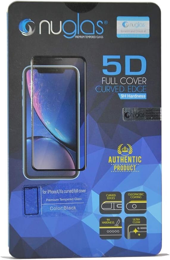 Nuglas Apple iPhone X Curved Edge 5D Full Cover Screen Protector Tempered Glass Nuglas Apple iPhone X Curved Edge 5D Full Cover Screen Protector Tempered Glass