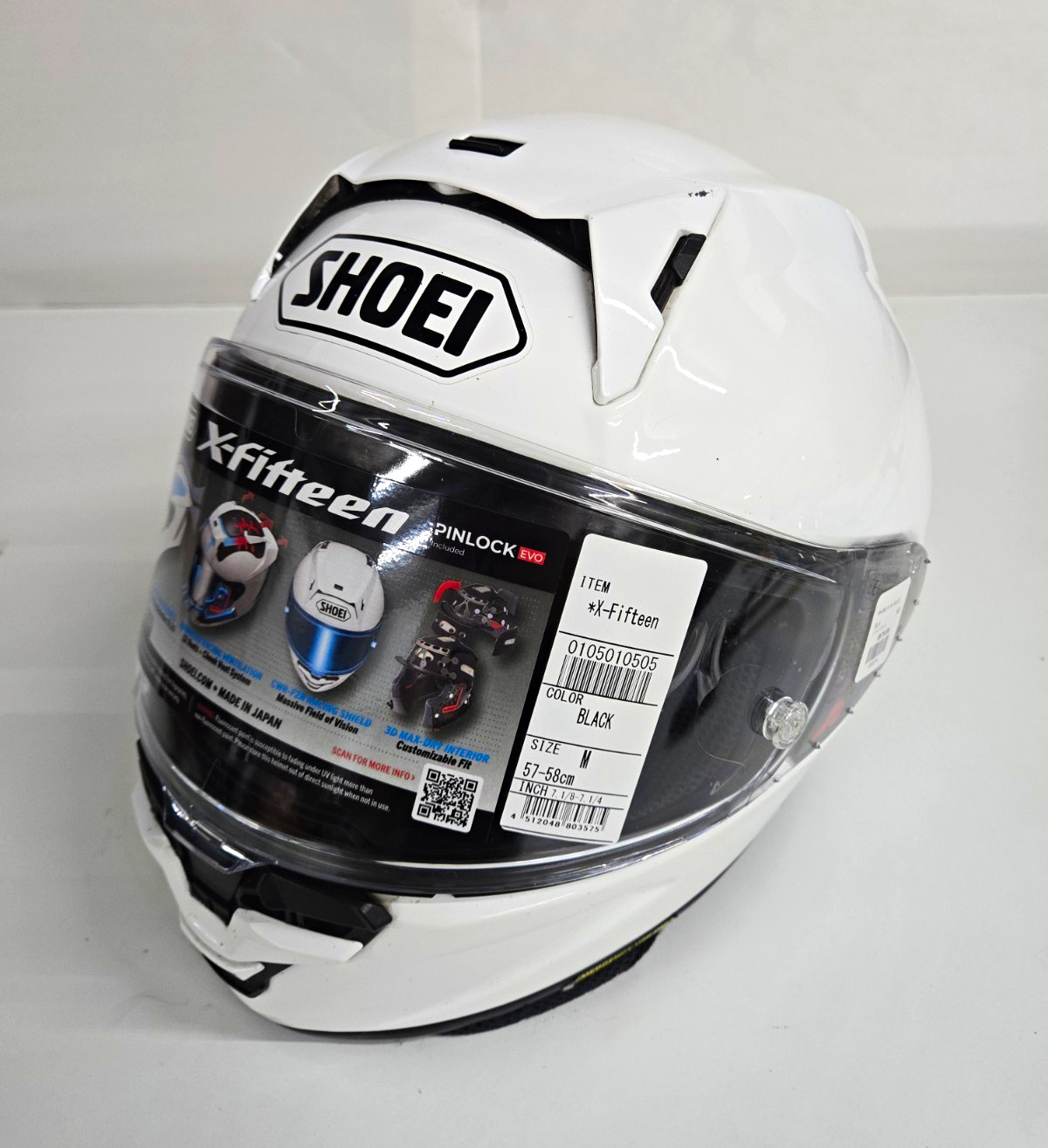 Shoei X-Fifteen X-15 Full Face Motorcycle Helmet White Medium M 57-58cm