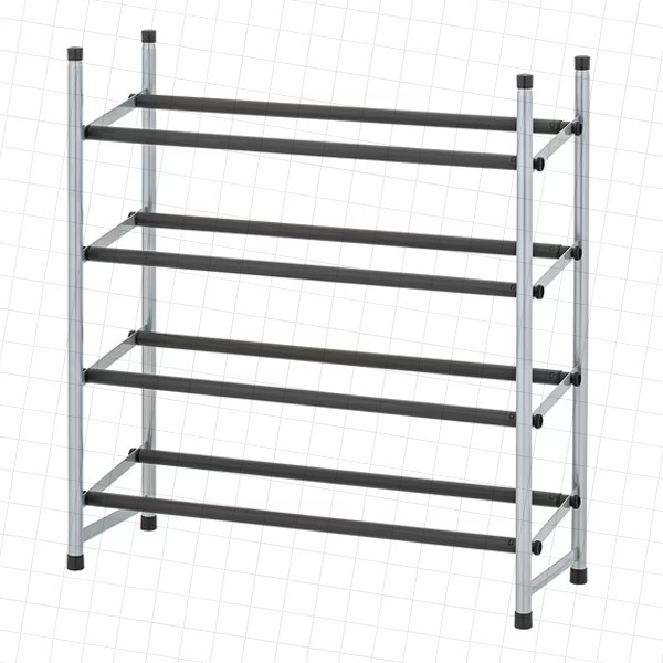 Mainstays 4-Tier Expandable Stackable Closet Storage Shoe Rack Organizer Shelf