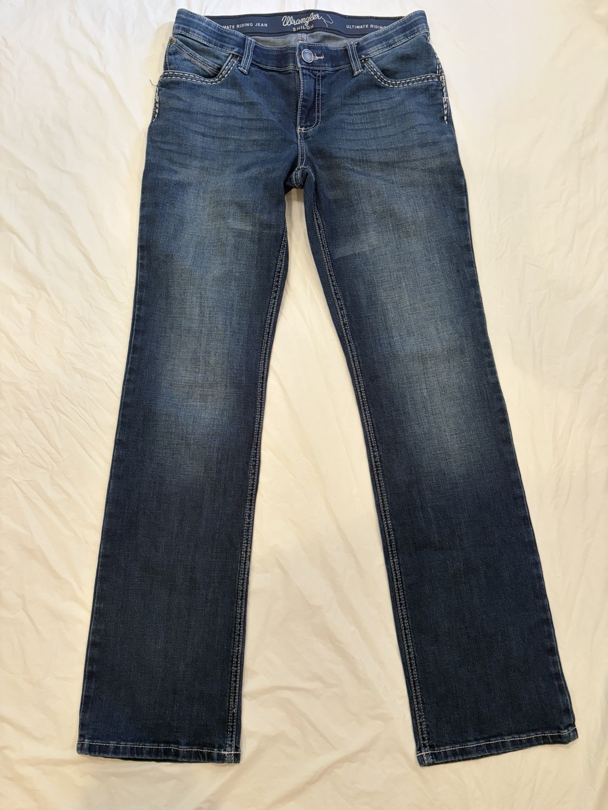 Wrangler Shiloh Jeans Women\'s 7x34 Blue Dark Wash Ultimate Riding Jean
