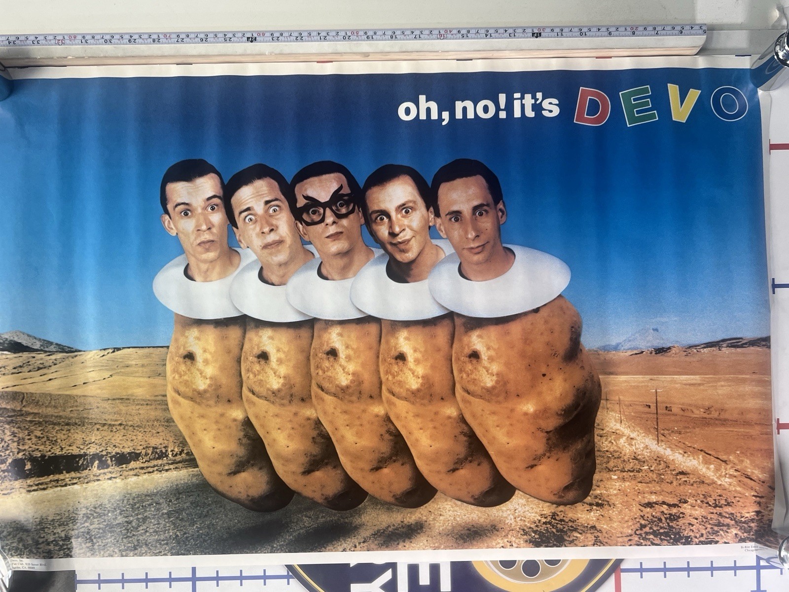DEVO.  Oh, no It's Devo 1982  Fan Club Poster 21x34. Spud Boys. New Wave KROQ