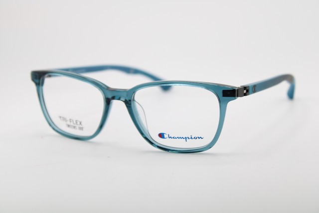 NEW CHAMPION CHEER C03 TRI-FLEX CLEAR BLUE AUTHENTIC EYEGLASSES 49-16 NEW CHAMPION CHEER C03 TRI-FLEX CLEAR BLUE AUTHENTIC EYEGLASSES 49-16