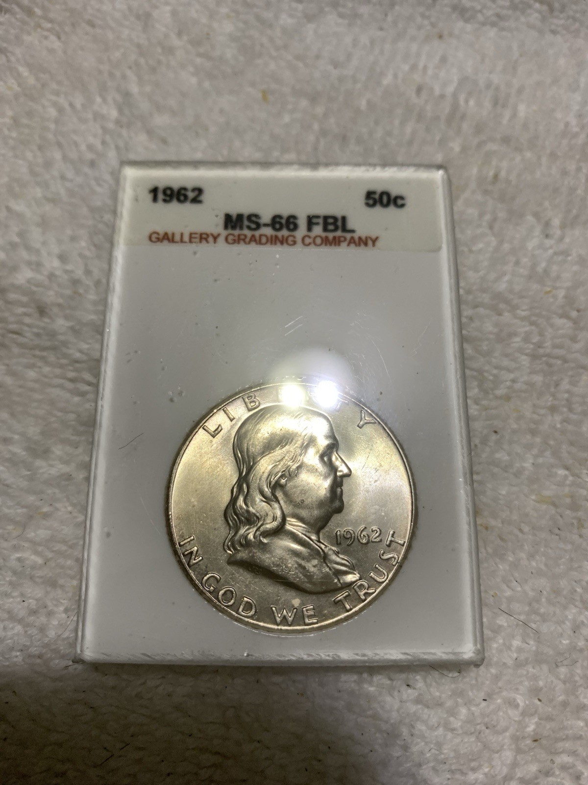 1962 P Franklin Silver Half Dollar MS66 FB Graded Gallery Grading Great Luster
