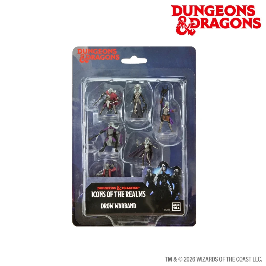 Drow Warband 6 pc pack D&D Miniature Dungeons Dragons elf Lolth rogue cleric