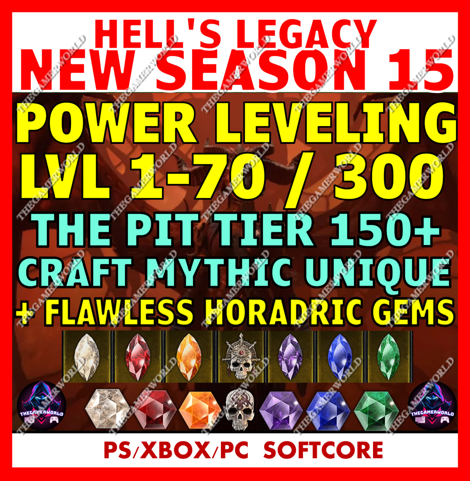 🔥DIABLO 4 SEASON 15🔥Season of Hell's Legacy🔥POWER LEVEL 1-70 ✨Pit Runs✨