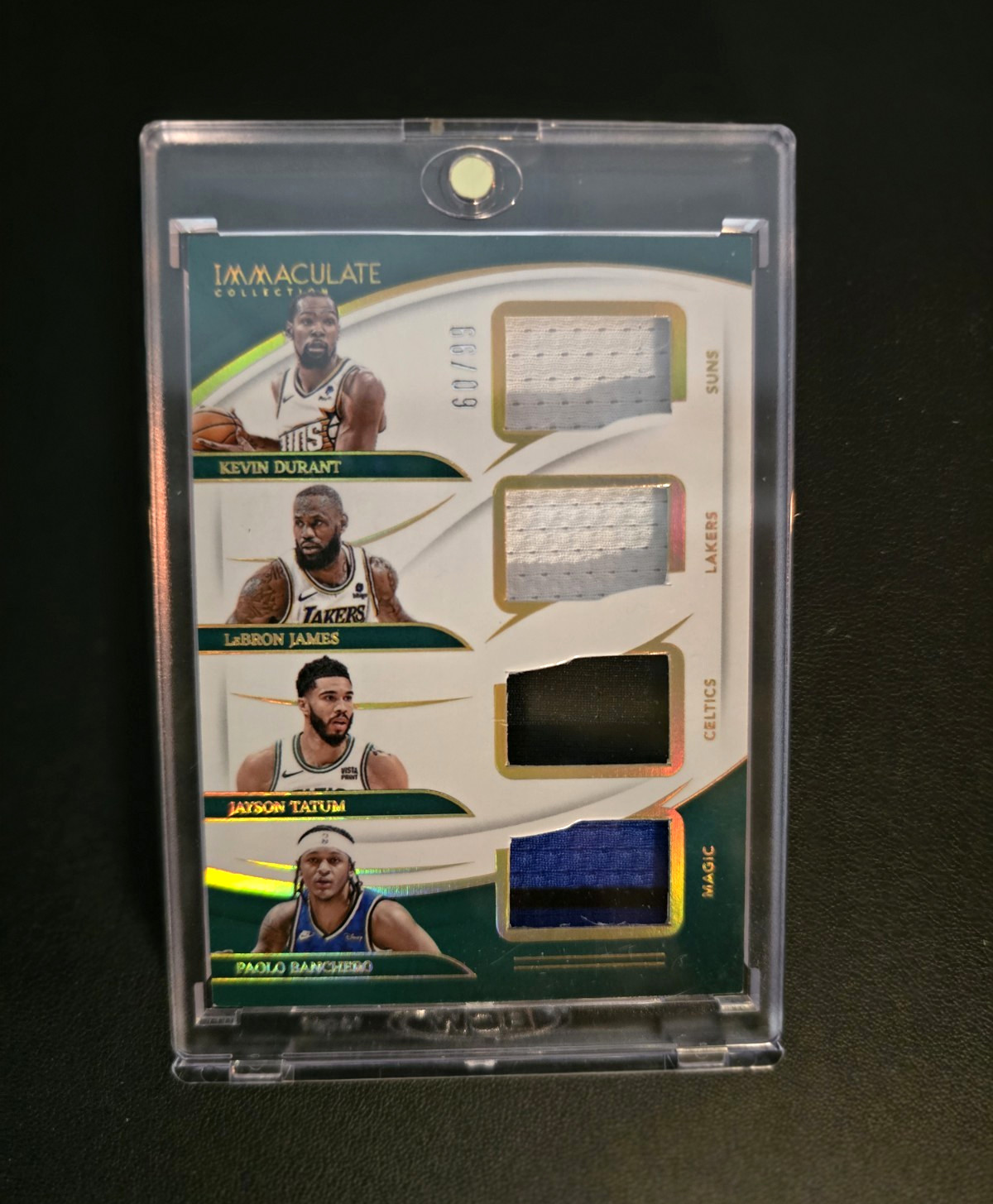 Panini 2023-24 Immaculate Quad Jerseys IQM-DJT Durant James Tatum Banchero /99