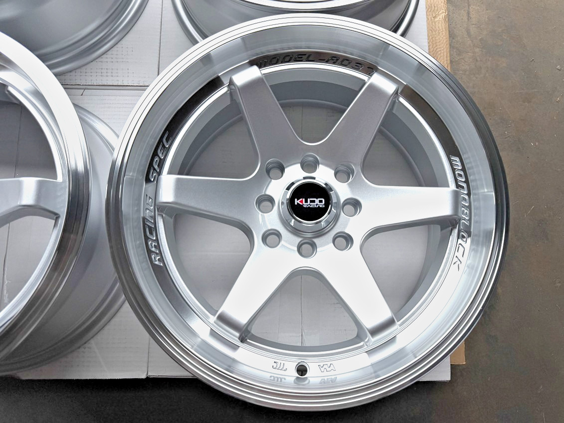 Kudo Racing Disturb 15x7 4x100 4x114.3 Silver Wheels Rims Accord Civic Prelude