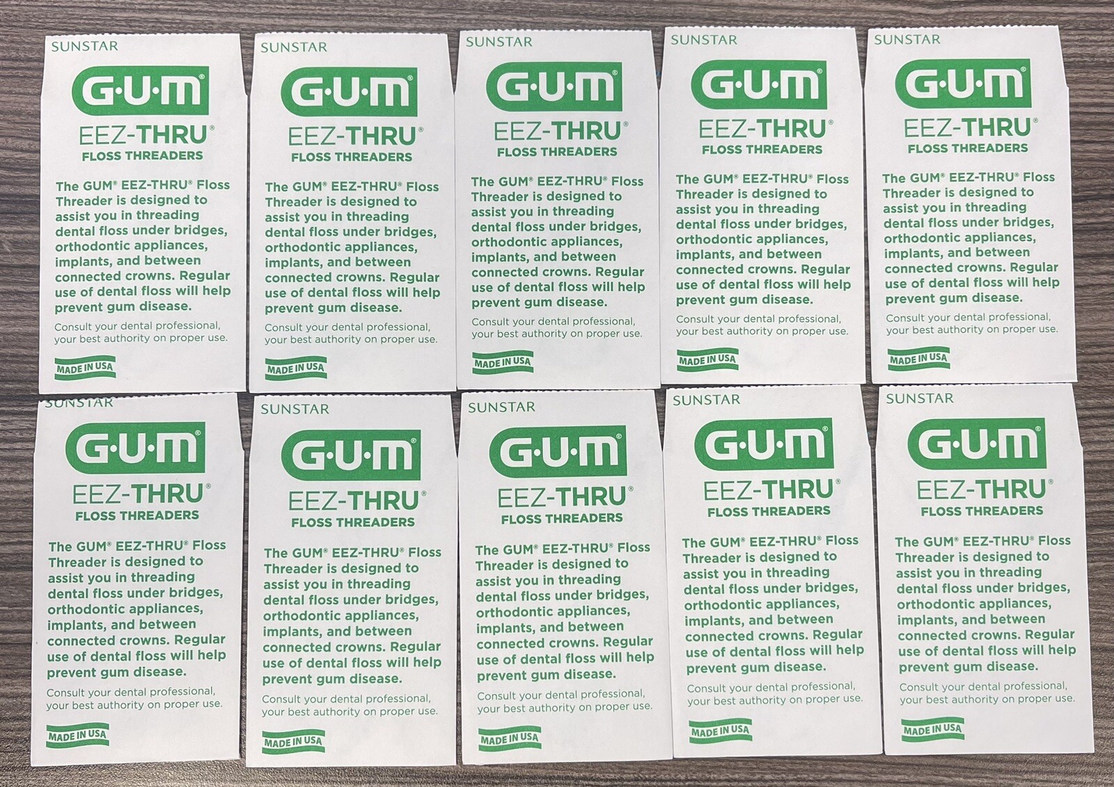 50x Sunstar GUM  Eez-thru FLOSS Threaders 50 pieces total Floss Threaders