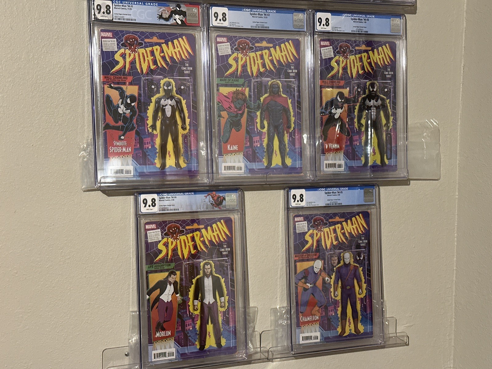 ALL 9.8 Spider-Man '94 #1-5 Full Set Christopher Action Figure Variant 🔥🔑