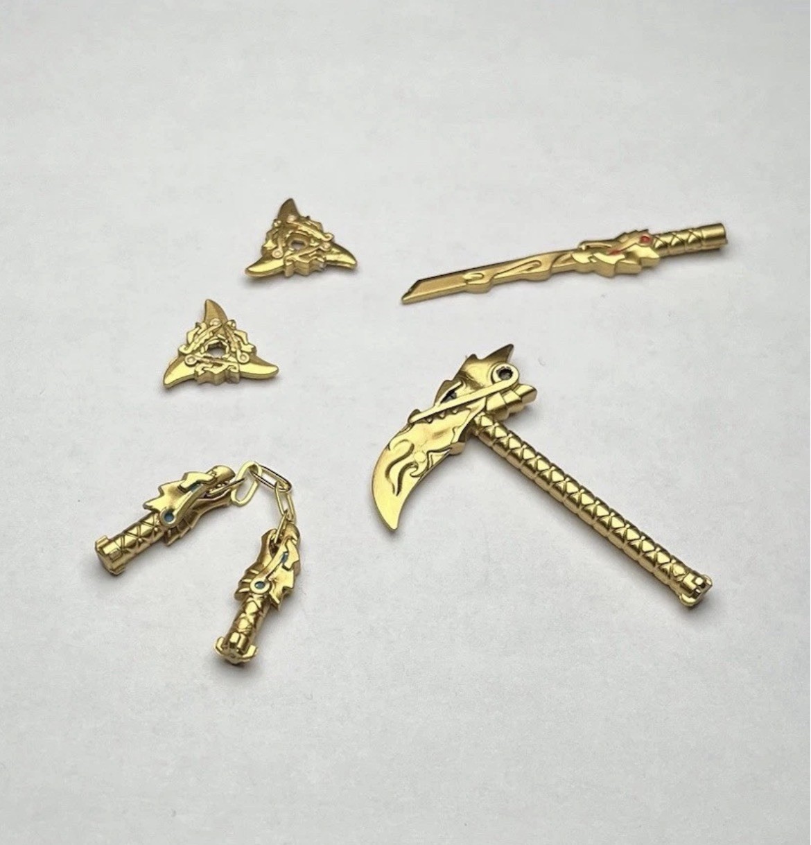 Custom Ninjago 4 Golden Elemental Weapons Custom Ninjago 4 Golden Elemental Weapons