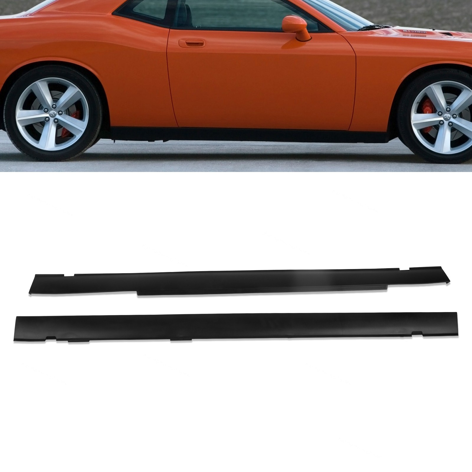 For 2008-2014 Dodge Challenger Pair Door Exterior Rocker Molding Body Panel Trim