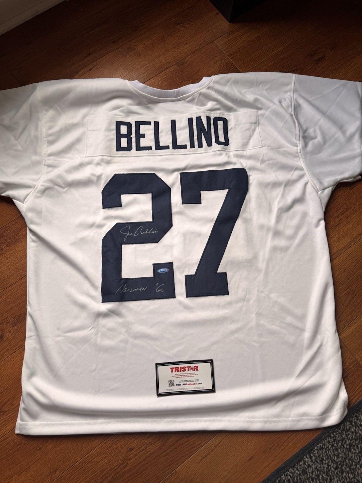 Joe Bellino Autograph Signed Navy Jersey 1960 Hesiman Winner Inscription Tristar Joe Bellino Autograph Signed Navy Jersey 1960 Hesiman Winner Inscription Tristar