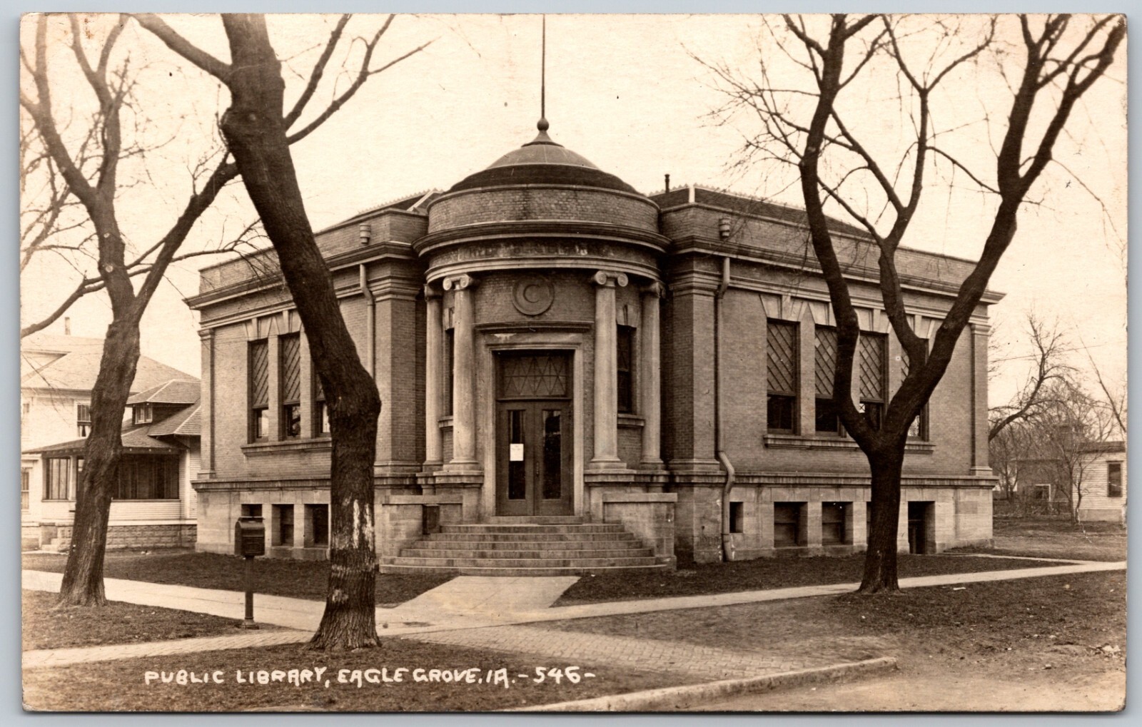 RPPC Public Library EAGLE GROVE Iowa IA VINTAGE Real Photo Postcard RPPC Public Library EAGLE GROVE Iowa IA VINTAGE Real Photo Postcard
