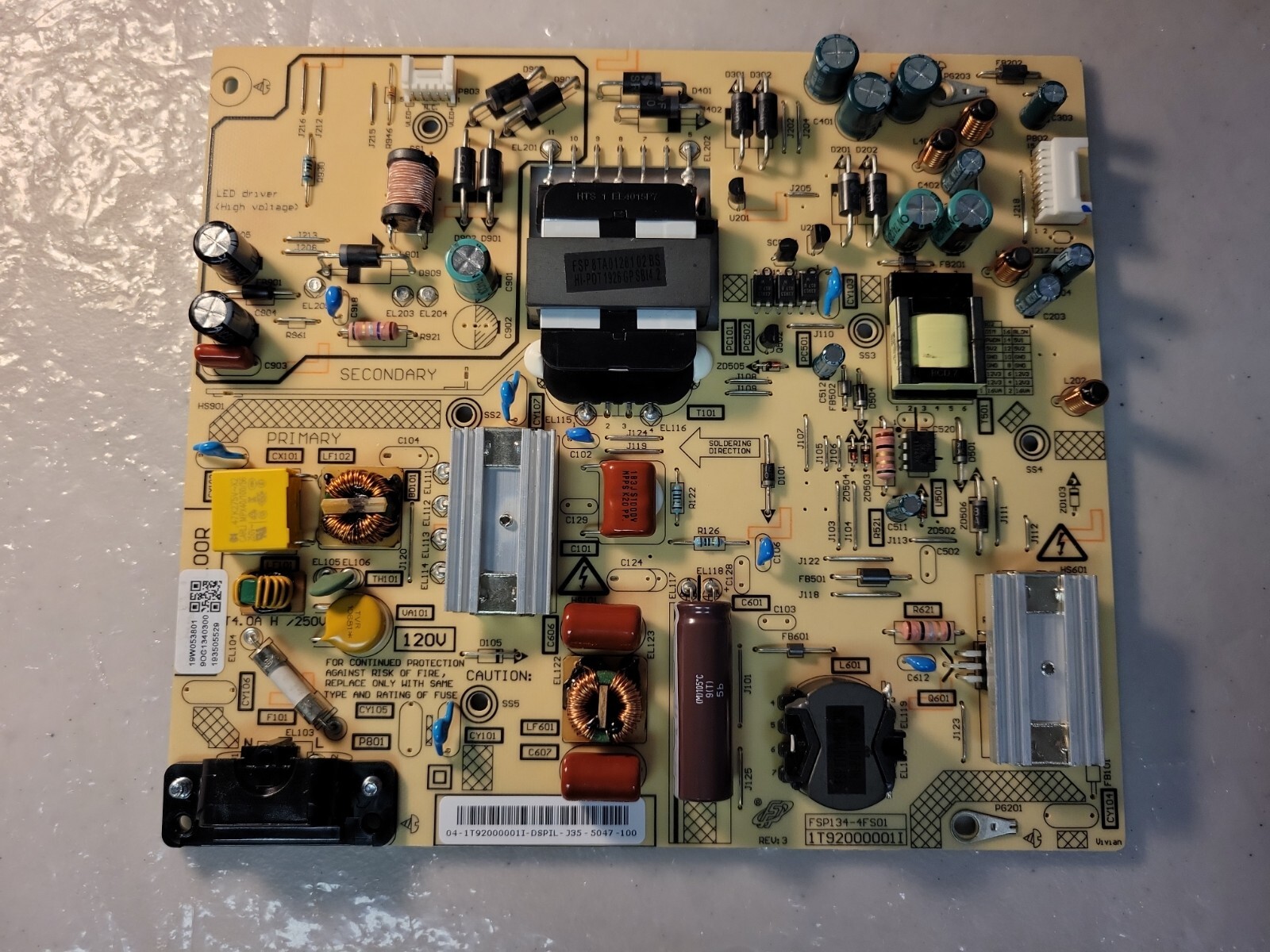 TOSHIBA 50LF621U19 50LF621U20 TF-50A810U19 POWER SUPPLY BOARD PN: 1T92000001I TOSHIBA 50LF621U19 50LF621U20 TF-50A810U19 POWER SUPPLY BOARD PN: 1T92000001I