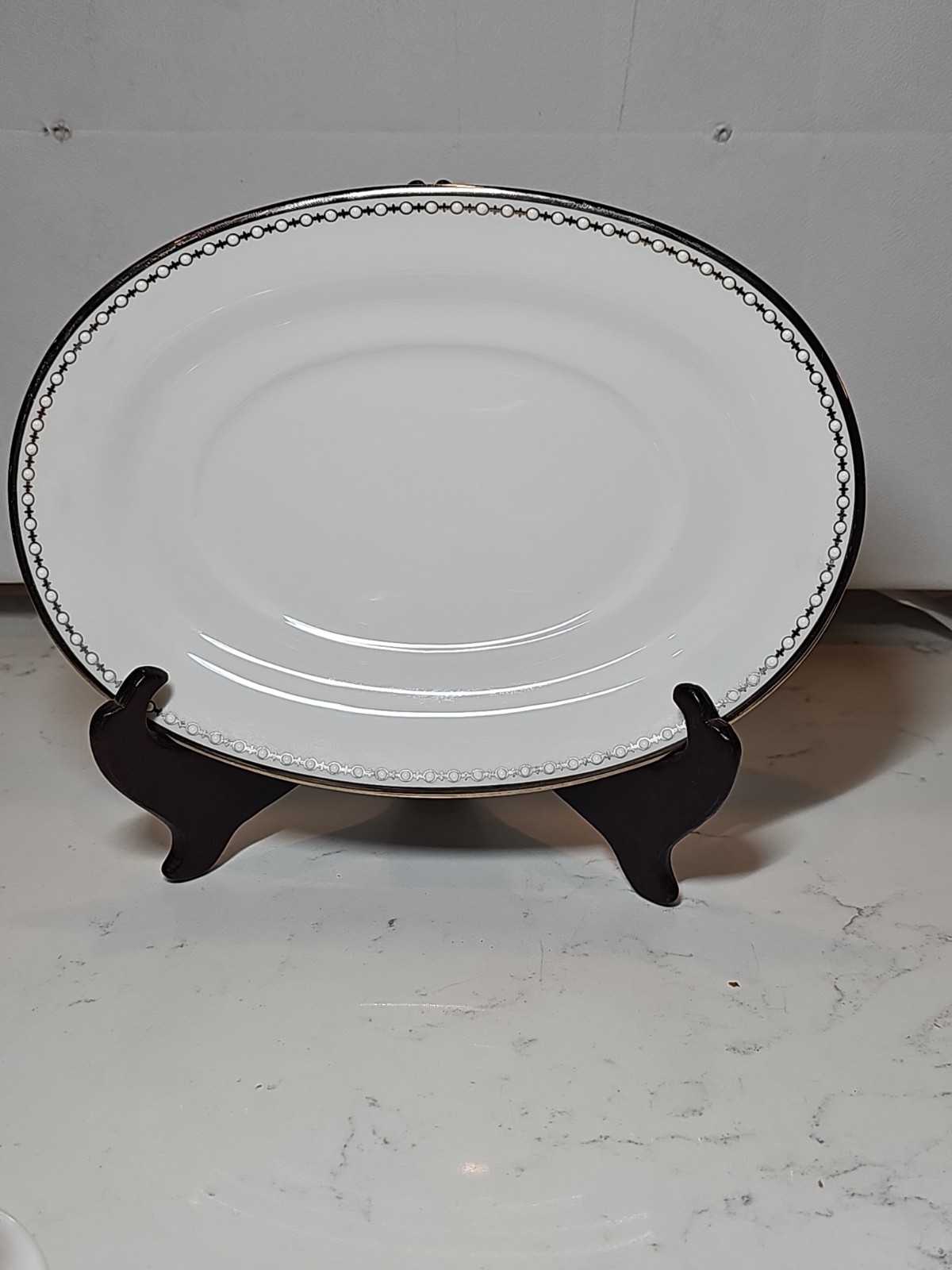 Lenox Bone China PEARL PLATINUM Sauce Boat Stand Gravyboat Stand Lenox Bone China PEARL PLATINUM Sauce Boat Stand Gravyboat Stand