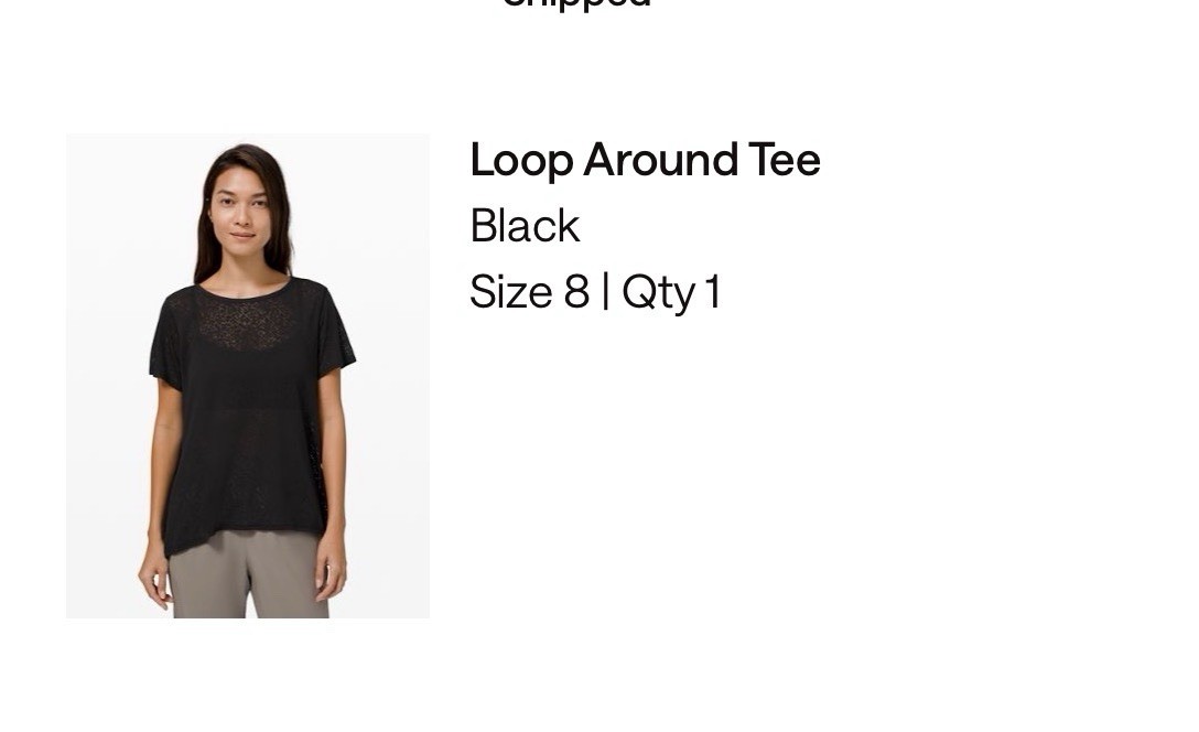 Lululemon Loop Around Tee Black Size 8 Lululemon Loop Around Tee Black Size 8