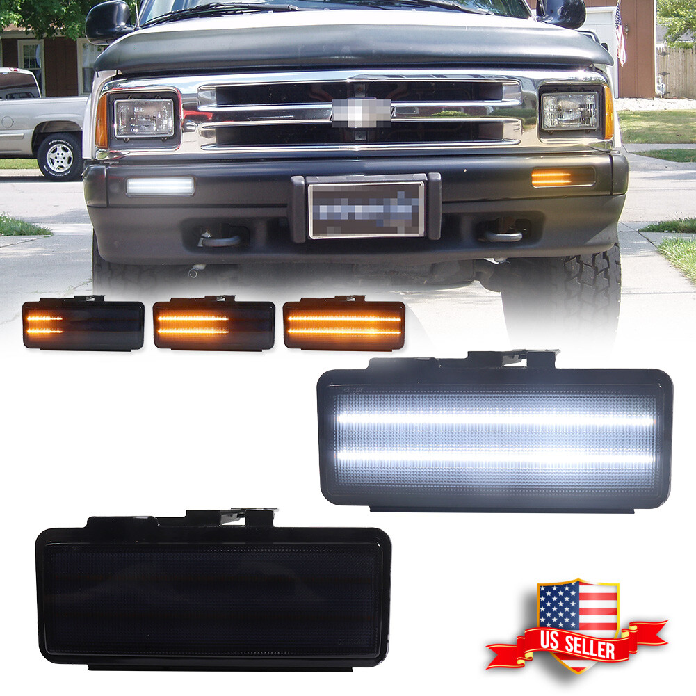 Smoke Switchback LED Front DRL Signal Lamp For 94-97 Chevy S10 Blazer GMC Sonoma Smoke Switchback LED Front DRL Signal Lamp For 94-97 Chevy S10 Blazer GMC Sonoma