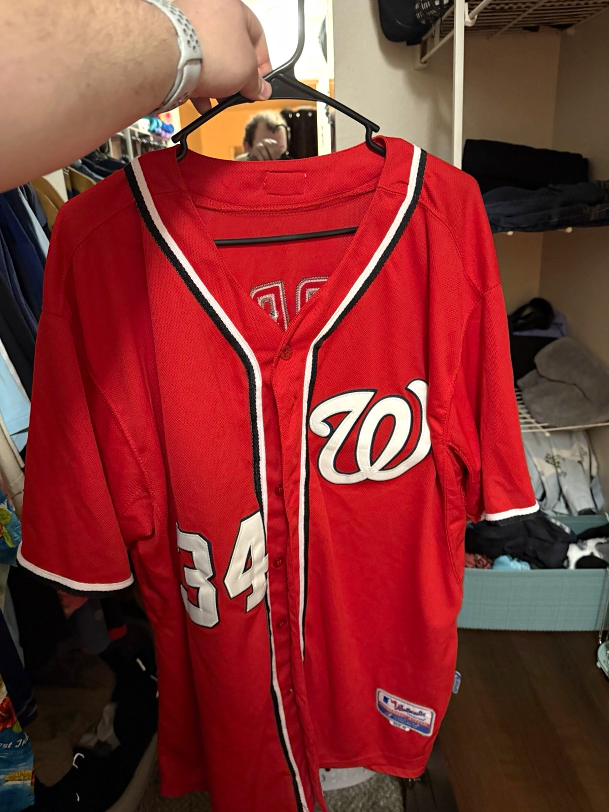 Majestic Washington Nationals Bryce Harper #34 Authentic Red Jersey Size 56 MLB Majestic Washington Nationals Bryce Harper #34 Authentic Red Jersey Size 56 MLB