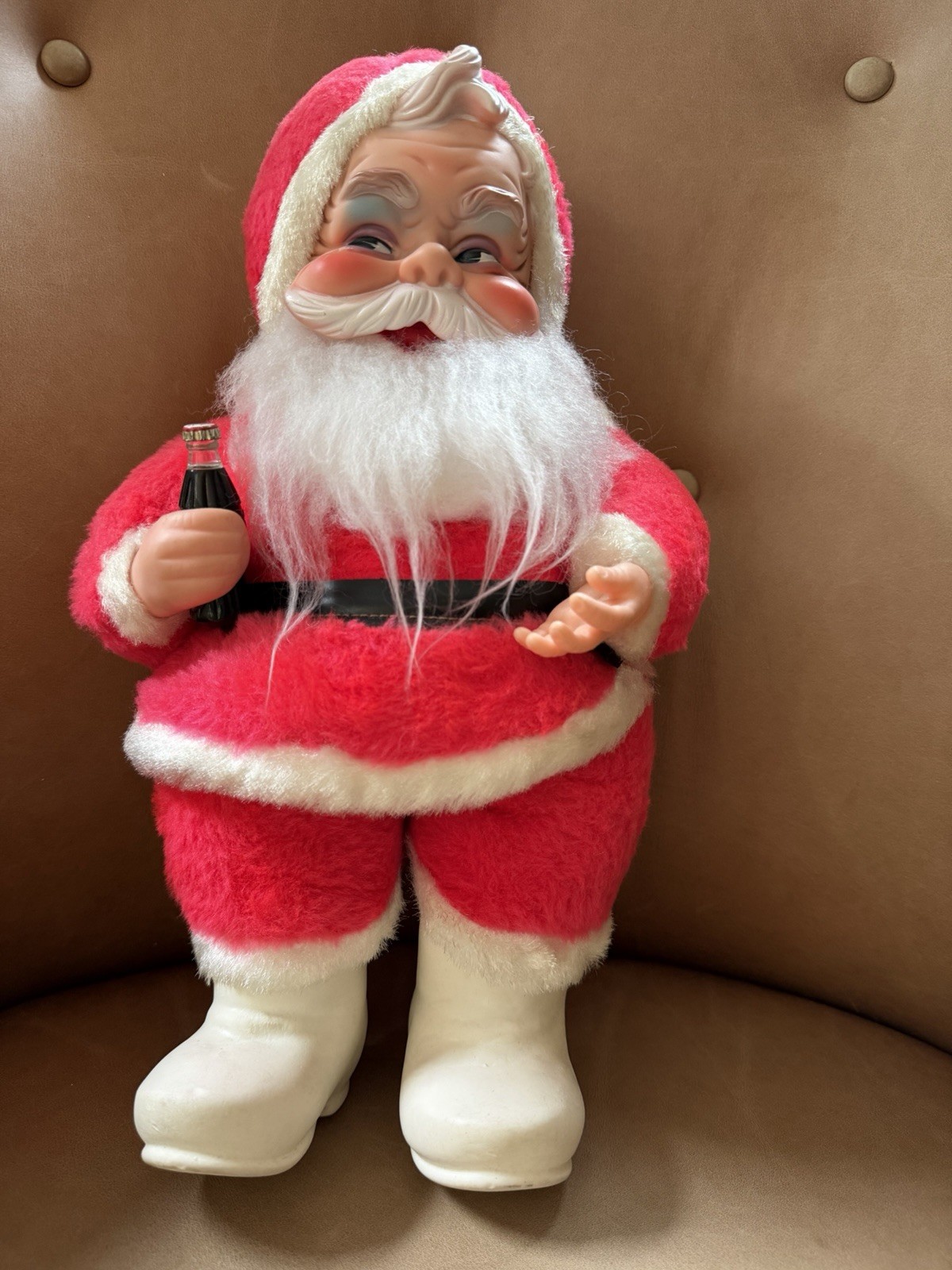 Rushton Star Creation Santa Claus 1950s Vintage Coca Cola Collectible w/bottle