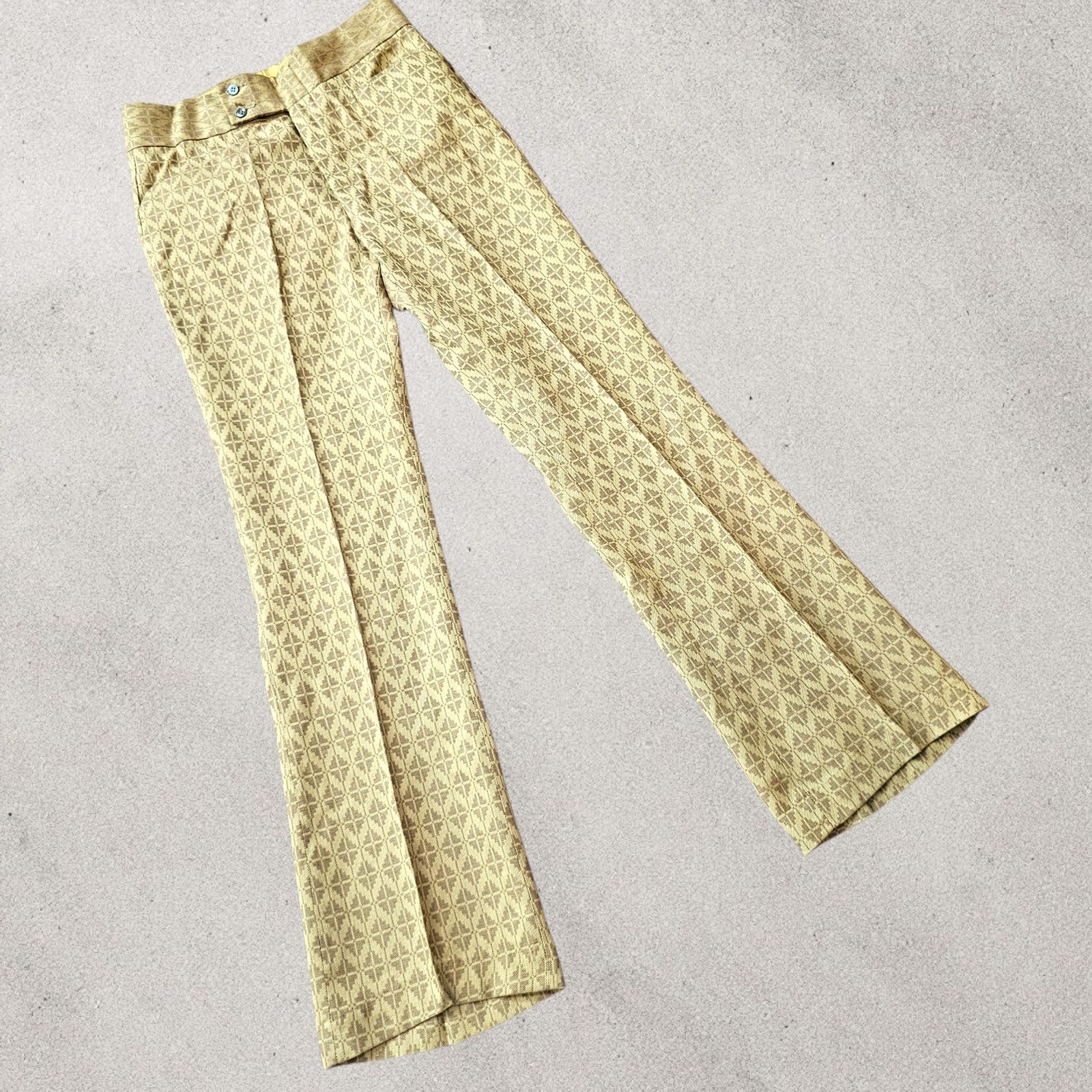 Vintage DEADSTOCK 1970s Levis Sta-Prest Slacks Pants Tan Diamond Flare 31x32 NWT