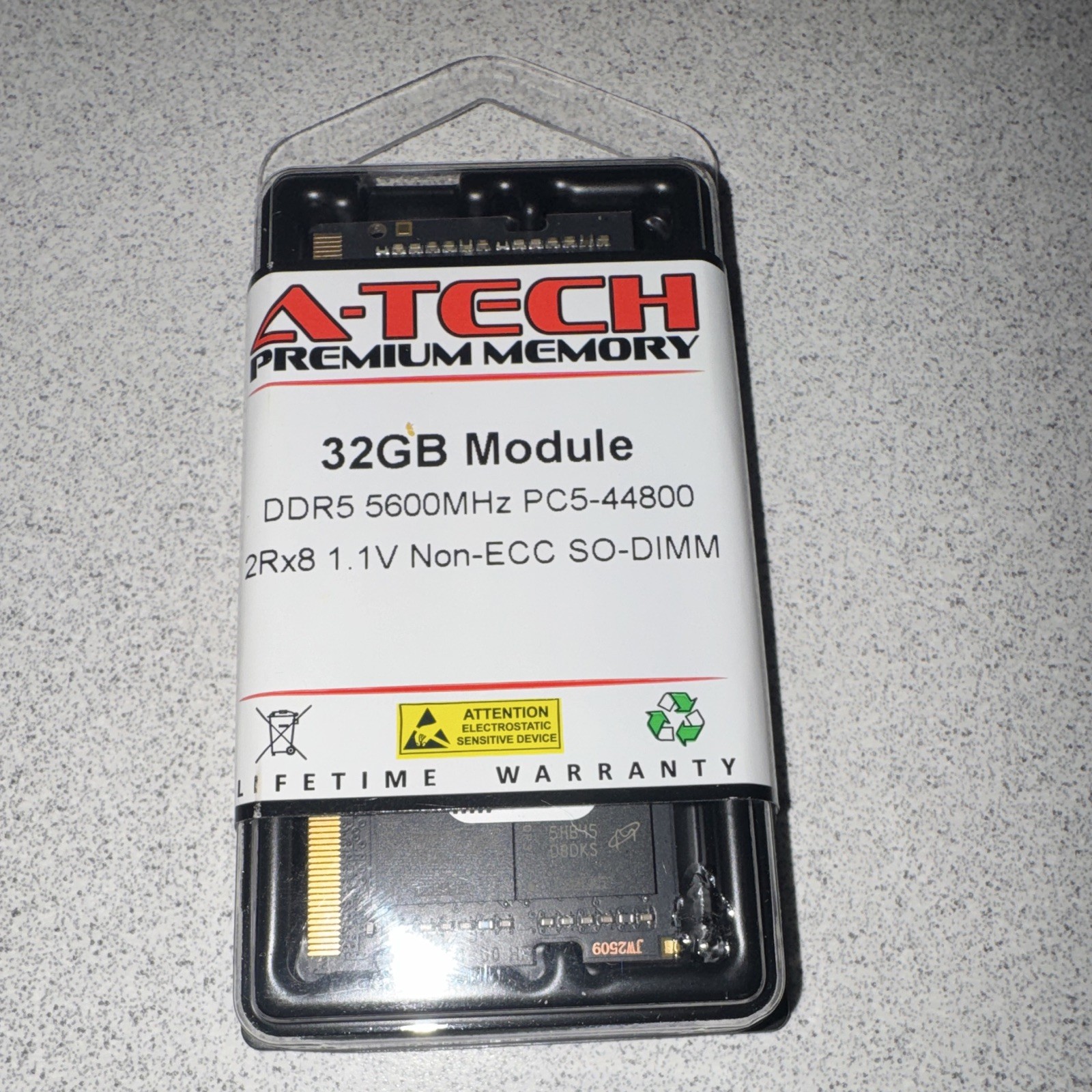 A-Tech Premium Memory 32GB DDR5-5600 PC5-44800 SO-DIMM Non-ECC 262P