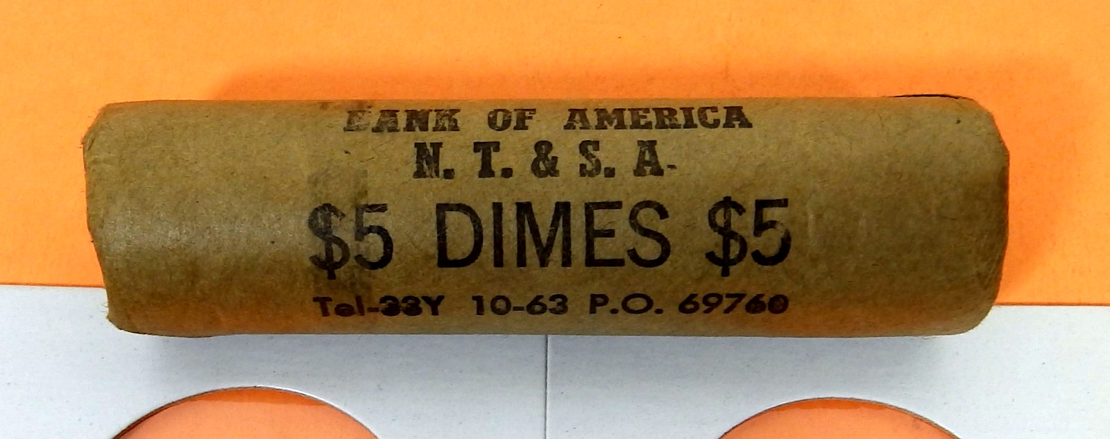 1964-D Roosevelt Dimes - Uncirculated Original Bank Roll of 50