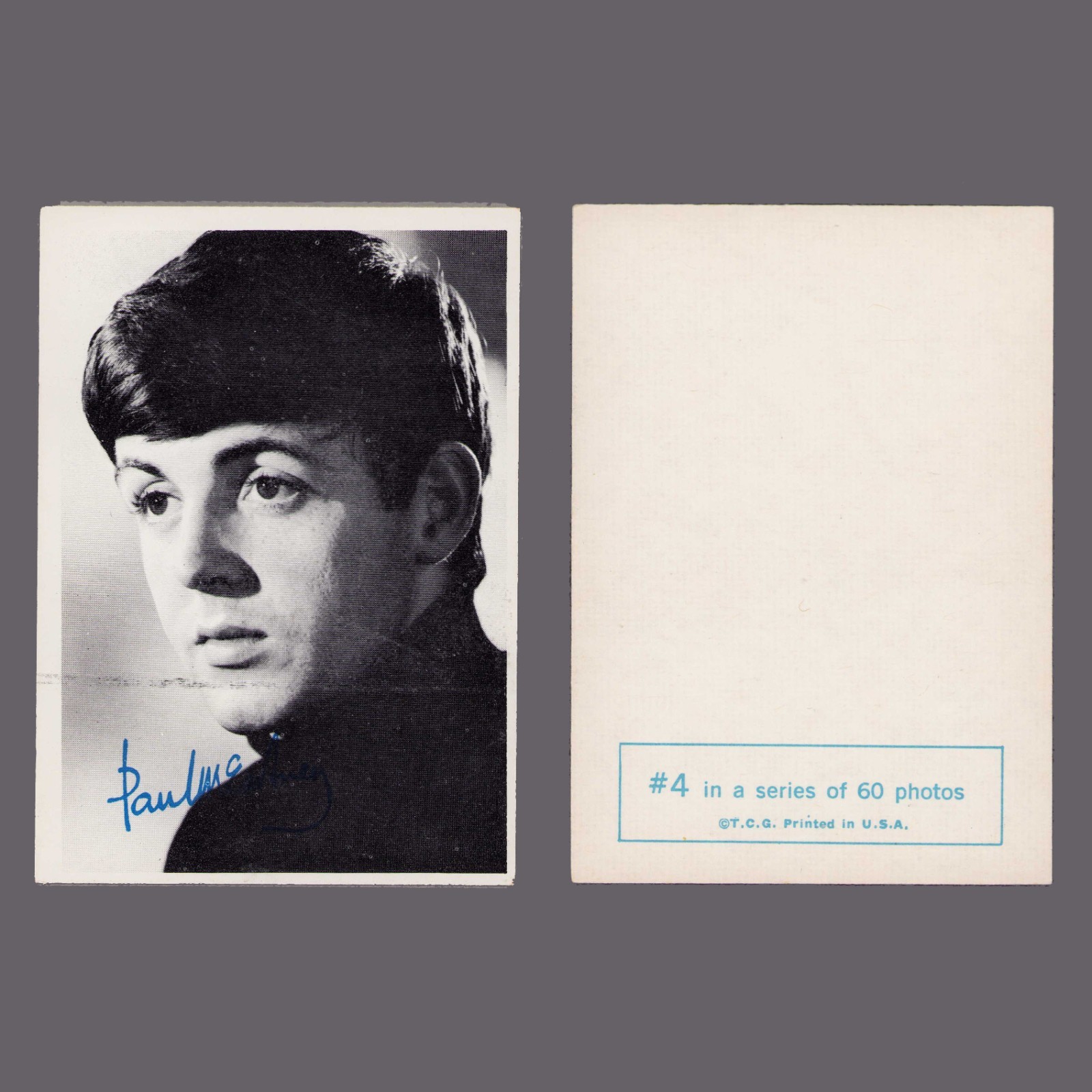 1964 THE BEATLES • Topps 1st Series • Paul McCartney Signature • Card #4 EX+ 1964 THE BEATLES • Topps 1st Series • Paul McCartney Signature • Card #4 EX+