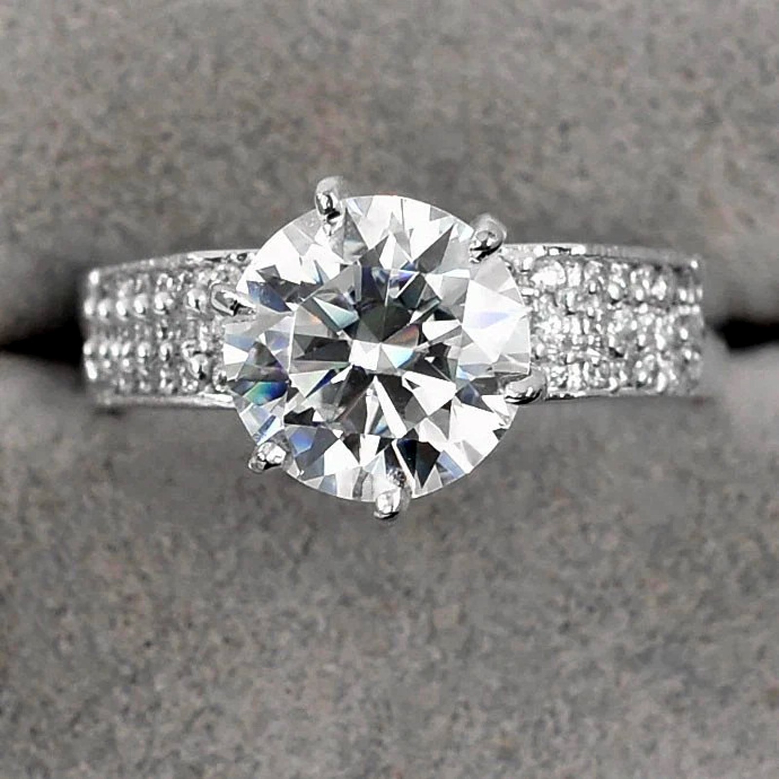 Certified White Diamond 6.00Cts. Round Shape Ring In 925  Silver - Tariffs Free