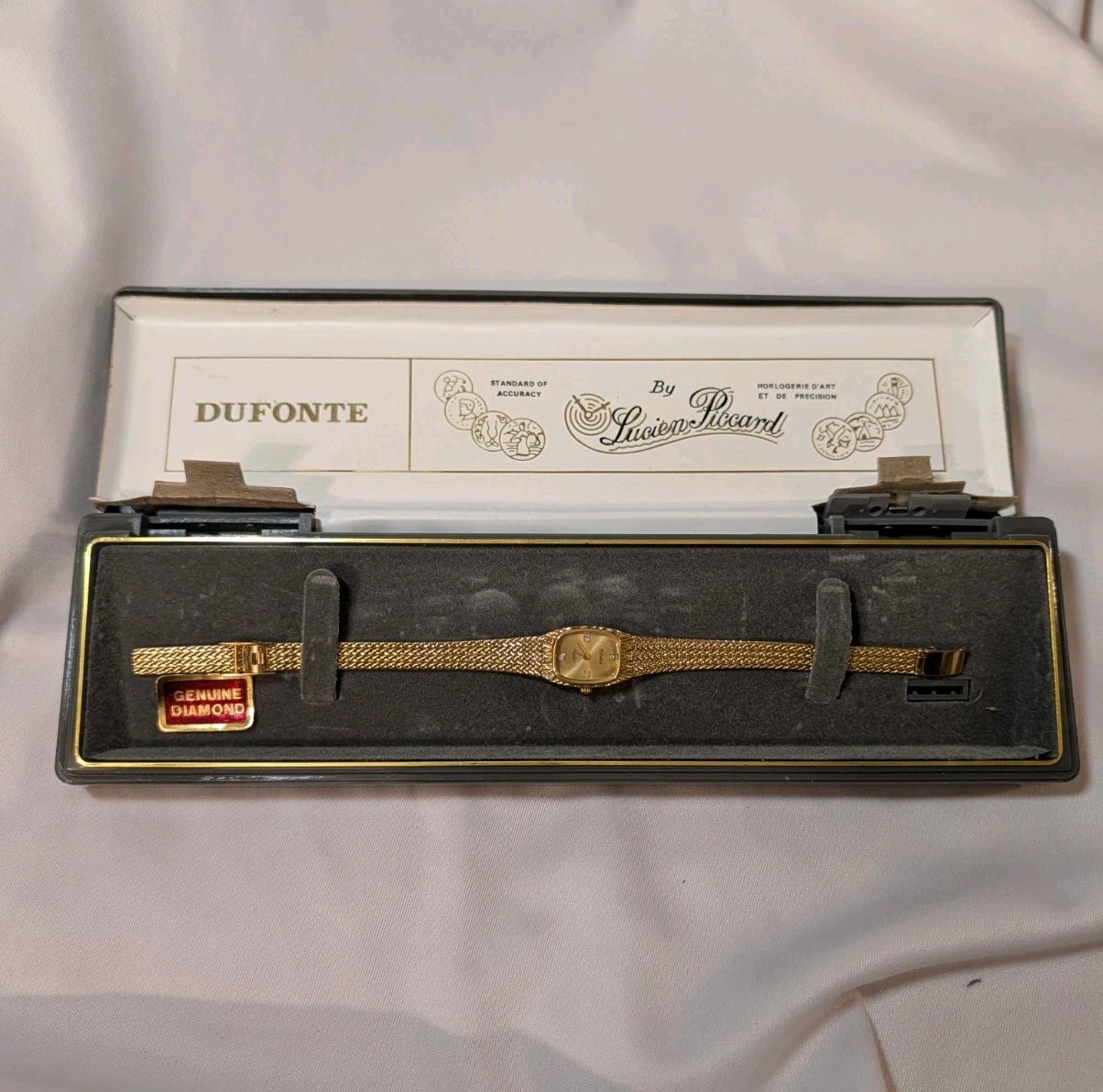 Vintage Dufonte by Lucien Piccard Genuine Diamond Womens Watch New In Box Vintage Dufonte by Lucien Piccard Genuine Diamond Womens Watch New In Box
