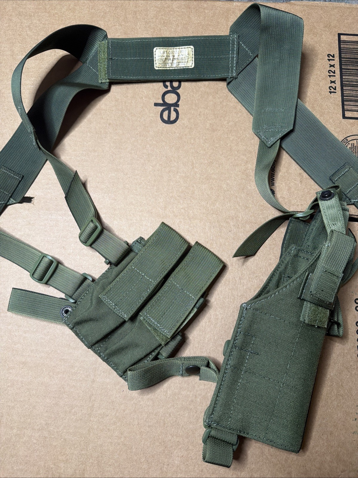 London Bridge Trading LBT Shoulder Holster RH w/ dual mag pouch Green