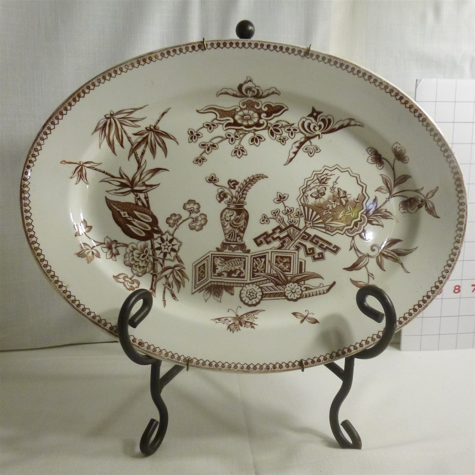 T. Elsmore & Son ENGLAND Chinoiserie Transferware PLATTER 15\