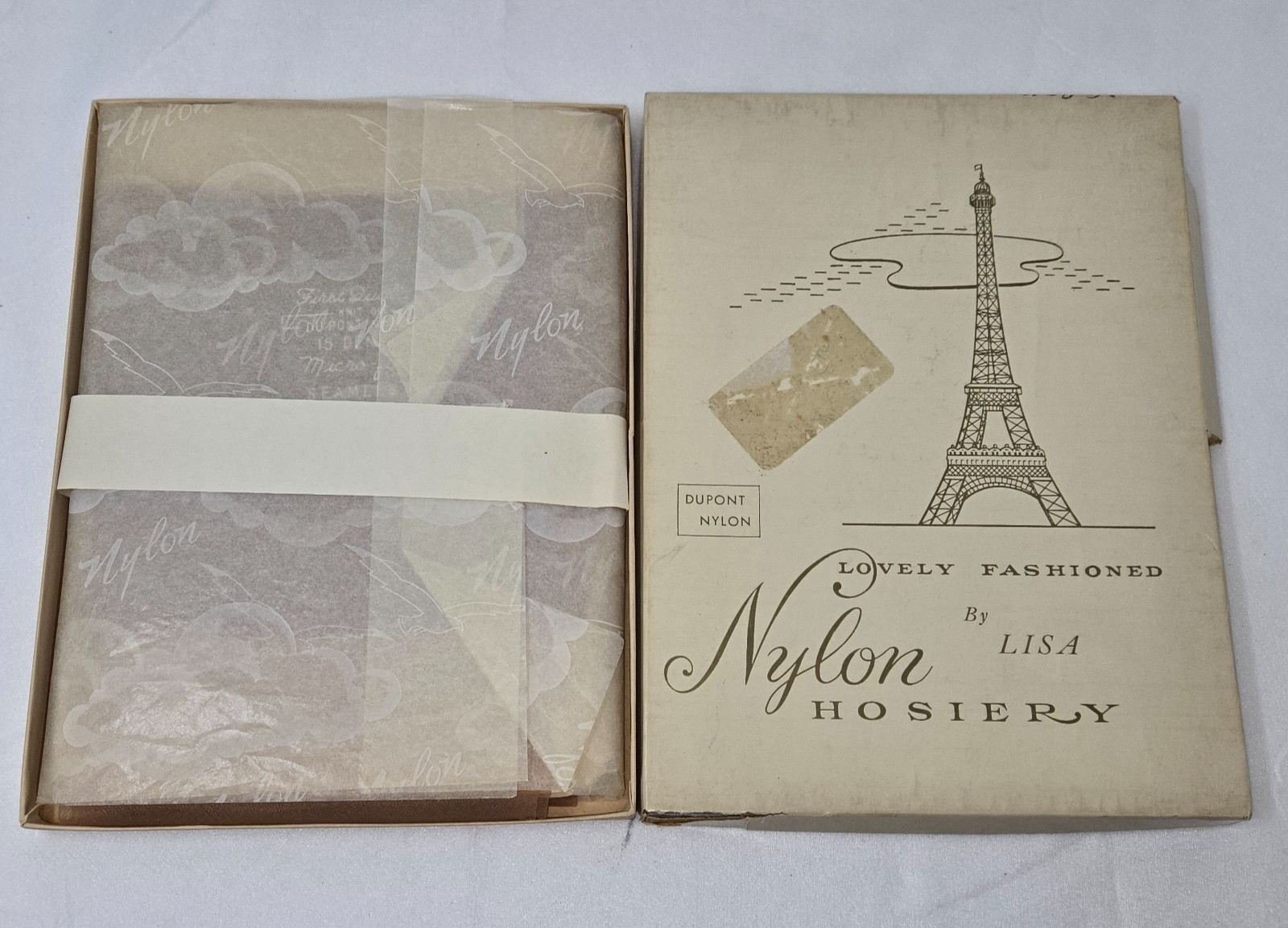 NEW VTG DUPONT NYLON HOSIERY STOCKINGS FASHIONED BY LISA BEIGETONE SZ 8.5 3-PACK