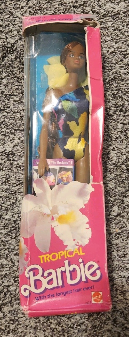 Vintage 1985 Tropical Barbie African American Doll #1022