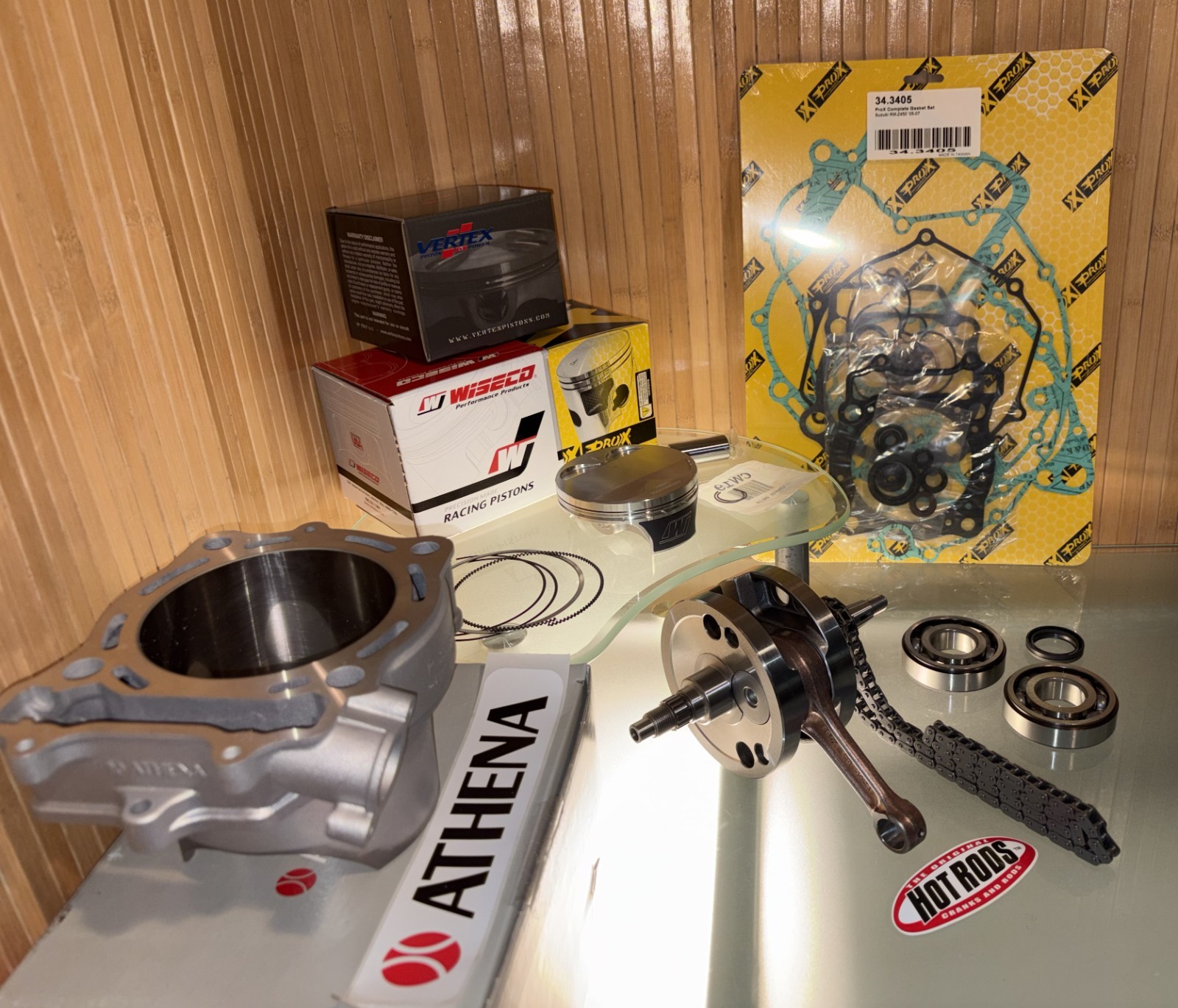 2013-14 Suzuki RMZ450 ENGINE Rebuild Kit / Crank+Cylinder+Gaskets+Piston = NEW