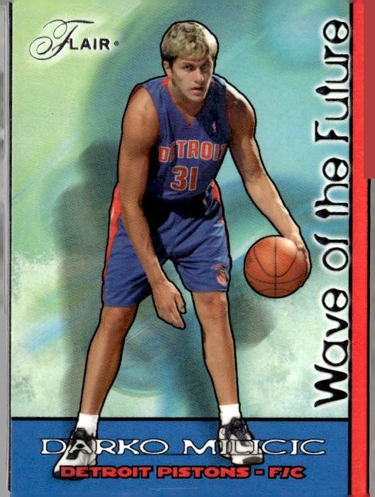 2003-04 Flair Wave of the Future Darko Milicic RC #2 WOF Detroit Pistons