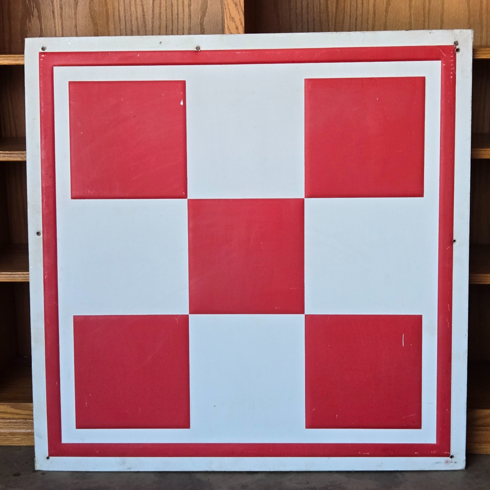 Vintage Purina Checkerboard 34in Embossed Metal Feed Store Advertising Sign