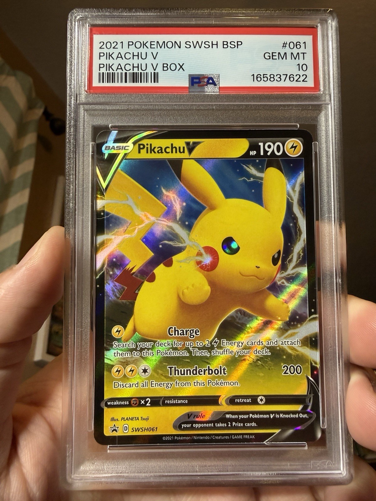 Pokemon Pikachu V #061 SWSH Black Star Promo Pikachu V Box PSA 10 Pokemon Pikachu V #061 SWSH Black Star Promo Pikachu V Box PSA 10