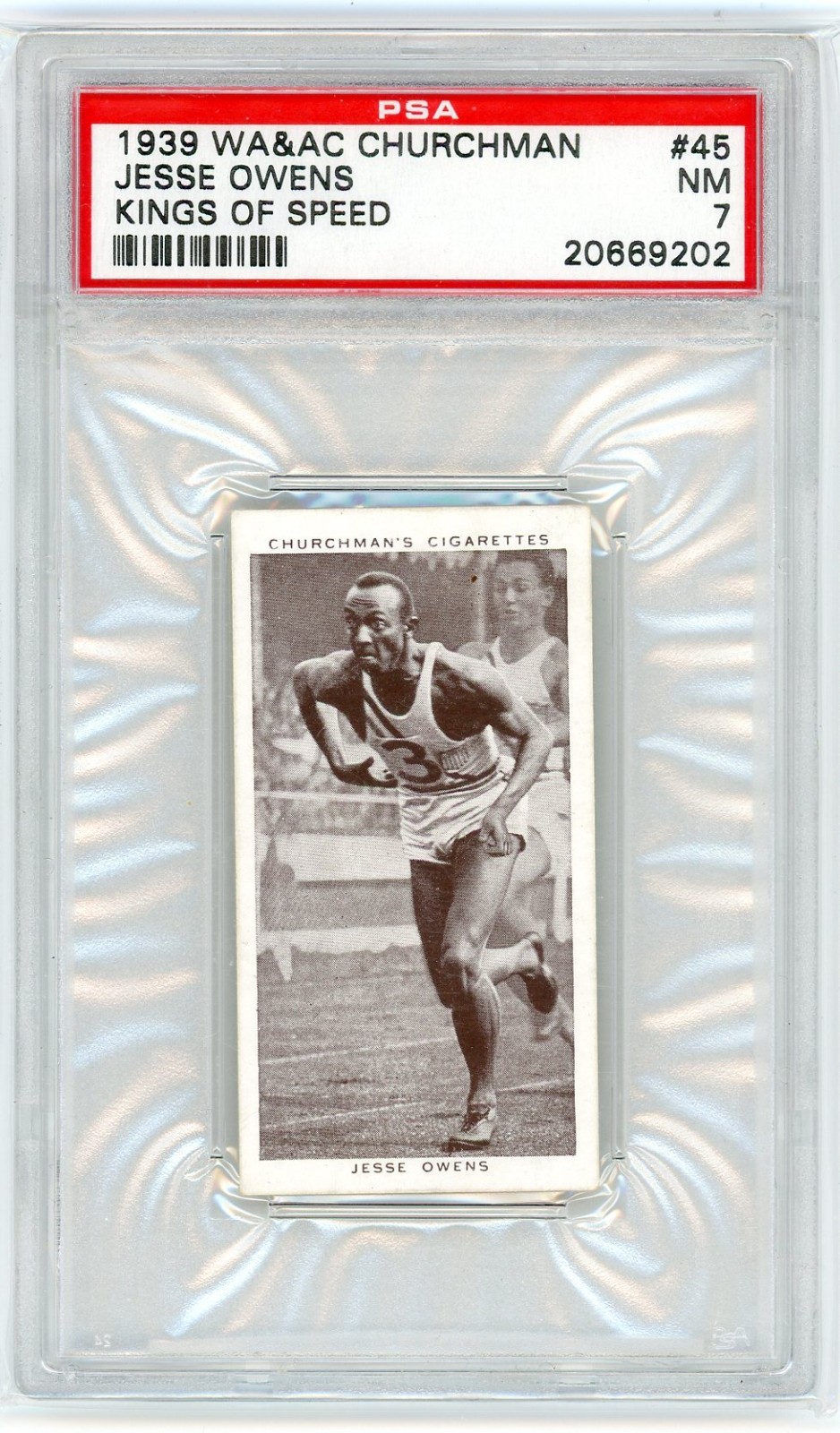 1939 Churchman\'s Kings of Speed - Jesse Owens #45 PSA 7 1939 Churchman\'s Kings of Speed - Jesse Owens #45 PSA 7