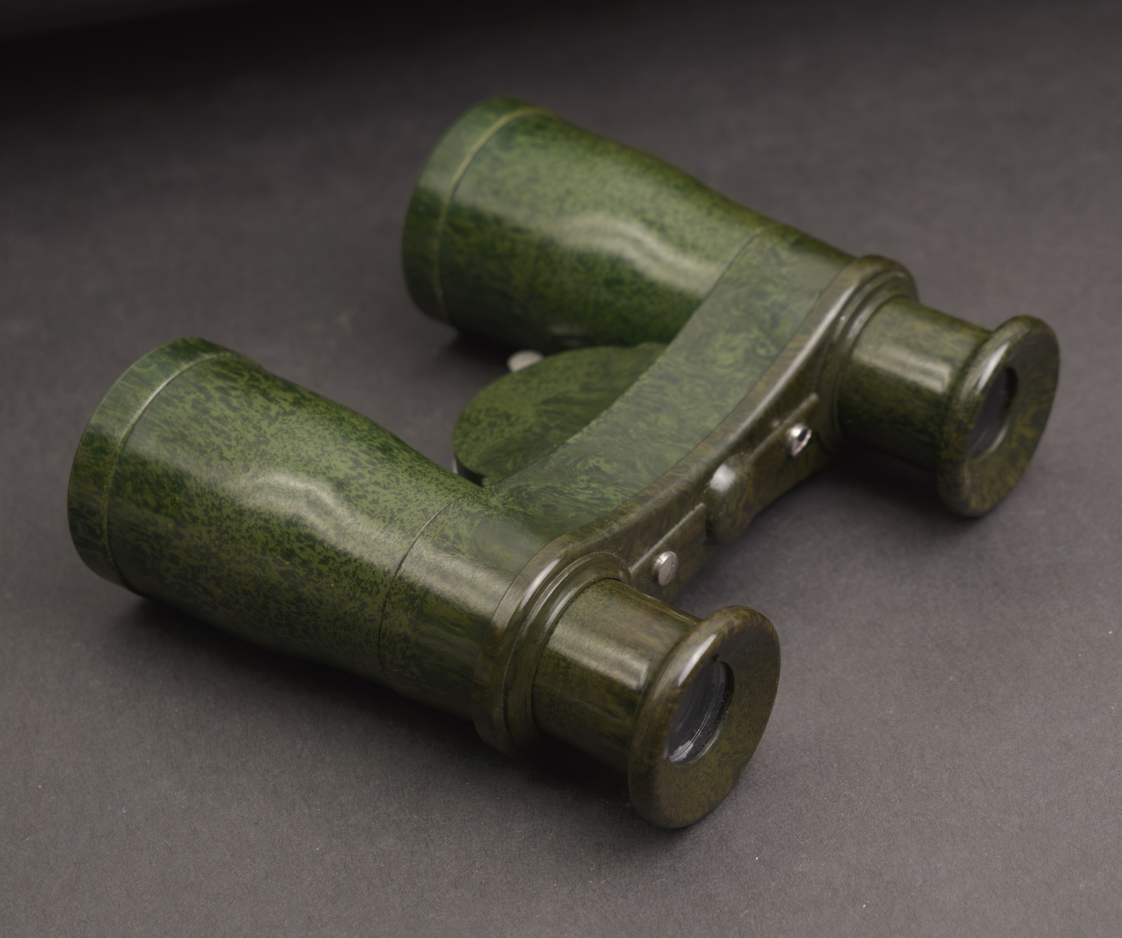 Marbled Green Bakelite Wollensak Model E Biascope VTG Mini Compact Binoculars