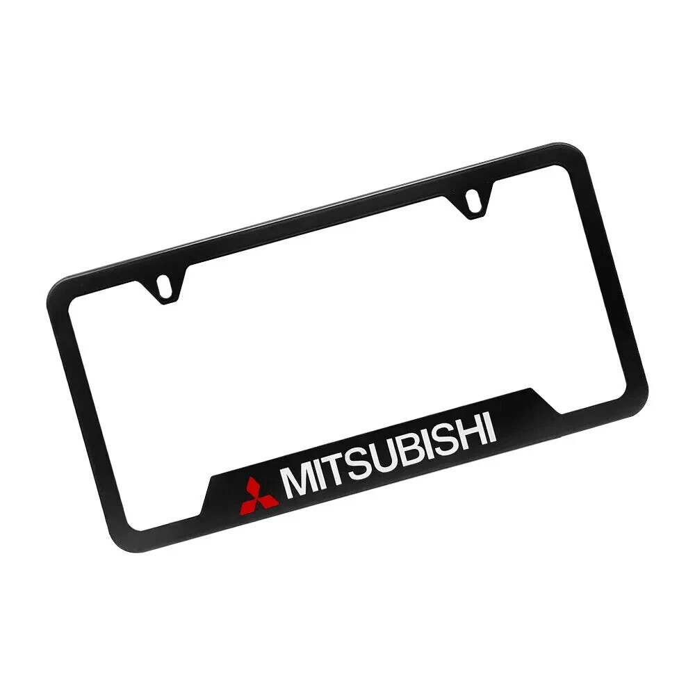 NEW 1Pcs MITSUBISHI Aluminum Black License Plate Frame