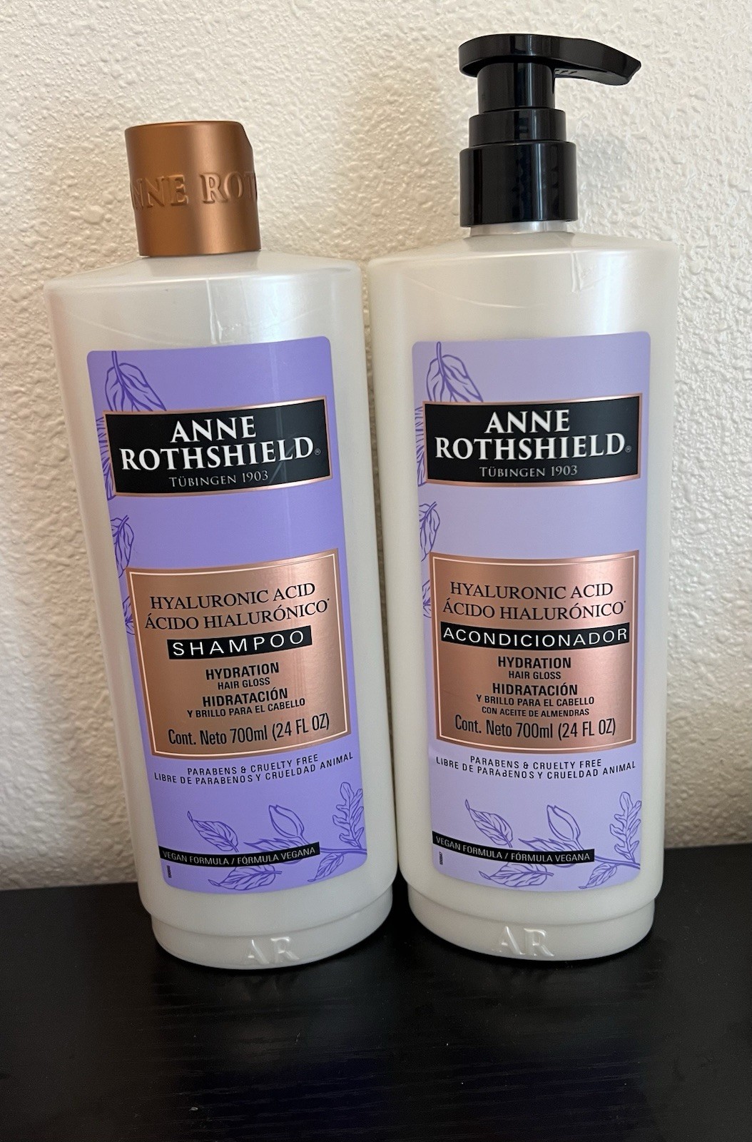 Anne Rothshield Shampoo & Conditioner Hyaluronic Acid Hydration 24oz Hair Gloss