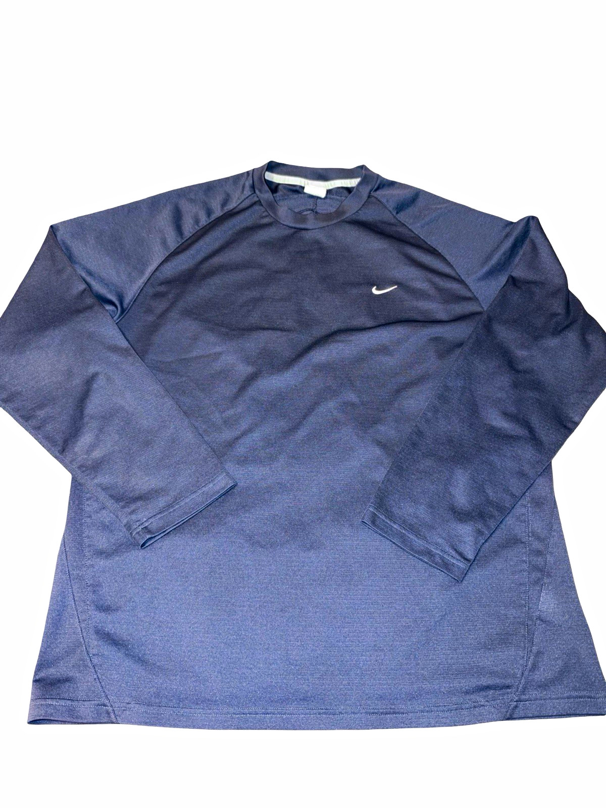 Y2K vintage Nike Men\'s XL navy Blue Long Sleeve Crew Neck Athletic jersey Tee