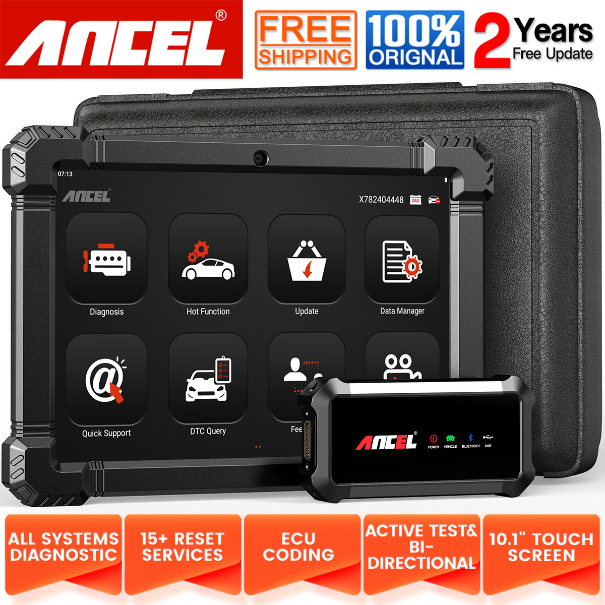 ANCEL X7 Bluetooth OBD2 Scanner Bi-directional Diagnostic Tool Full System 
