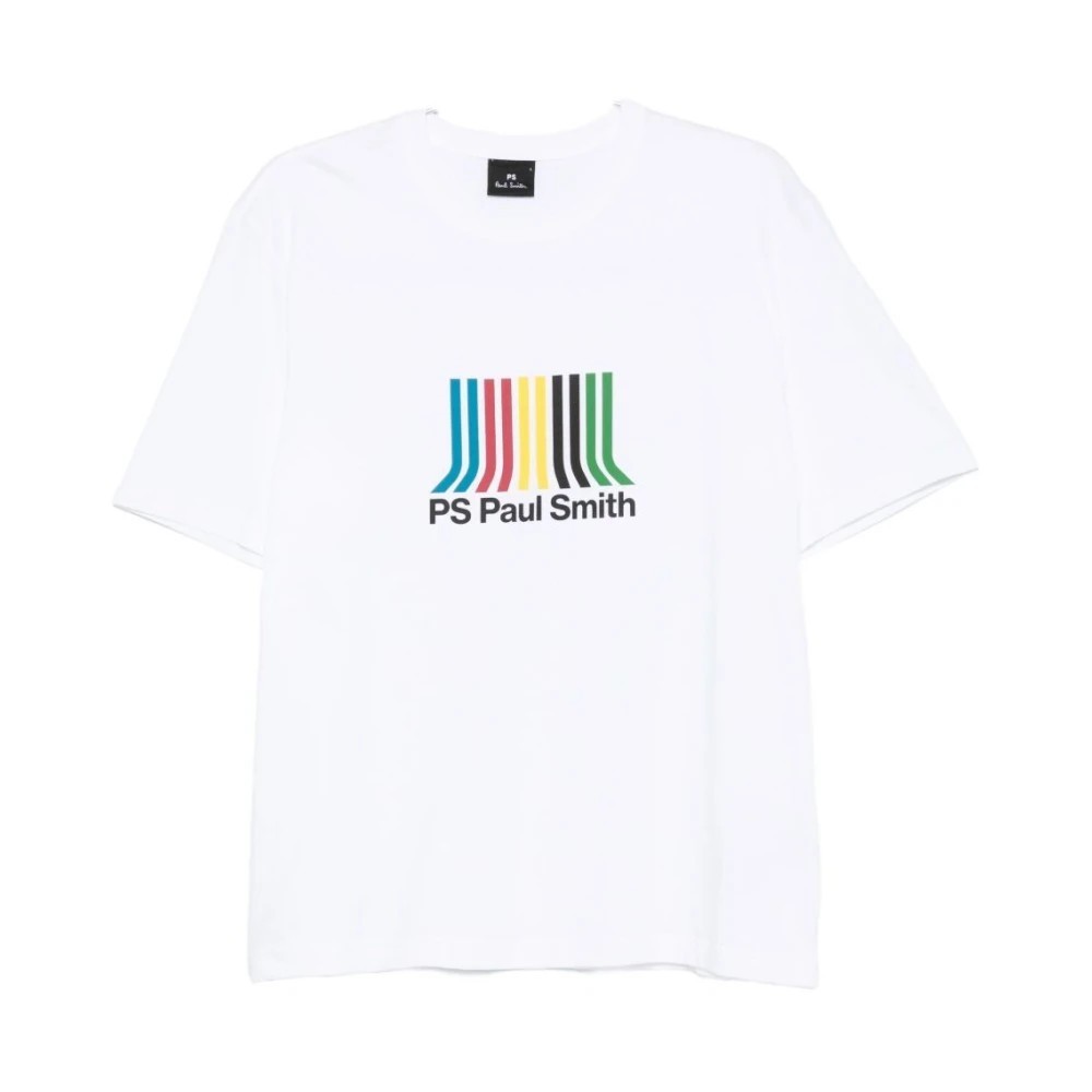 PS Paul Smith Short Sleeve Graphic Tee Men\'s Medium White Crew Neck Pullover