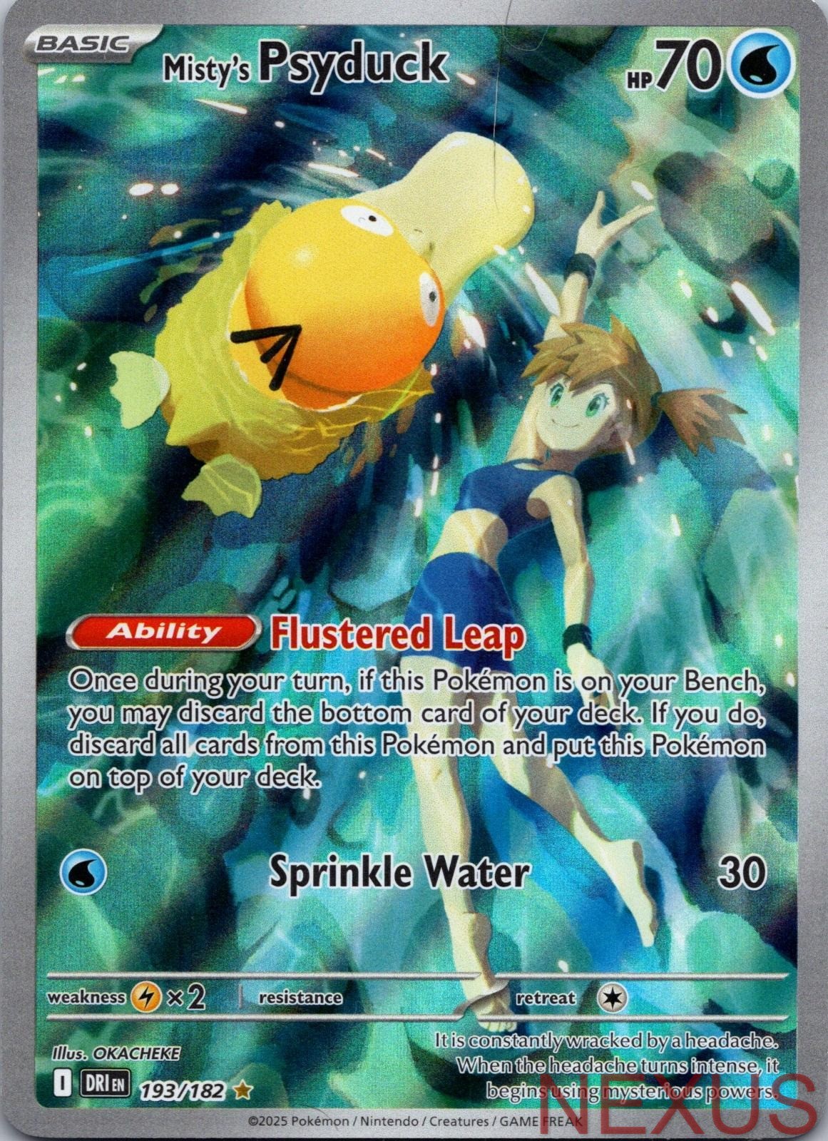 Misty\'s Psyduck 193/182 Illustration Rare Holo Near Mint