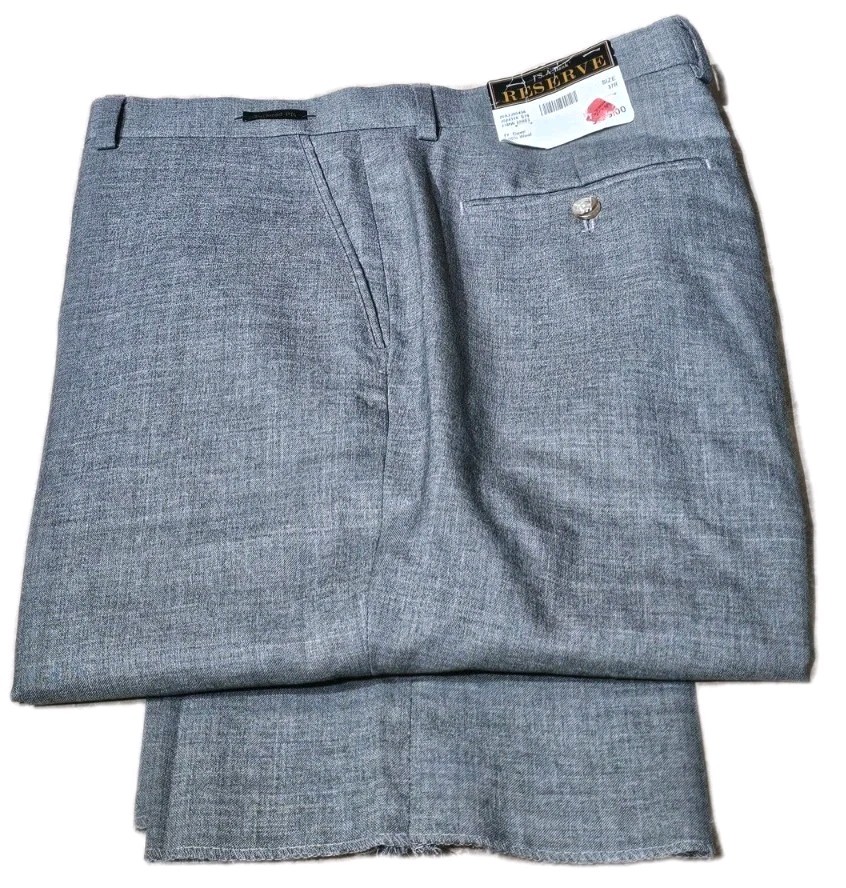 NWT JOS.A.BANK RESERVE-Gray Wool, Mens Flt.Fnt, All Seasons Dress Pants-(37).UF NWT JOS.A.BANK RESERVE-Gray Wool, Mens Flt.Fnt, All Seasons Dress Pants-(37).UF