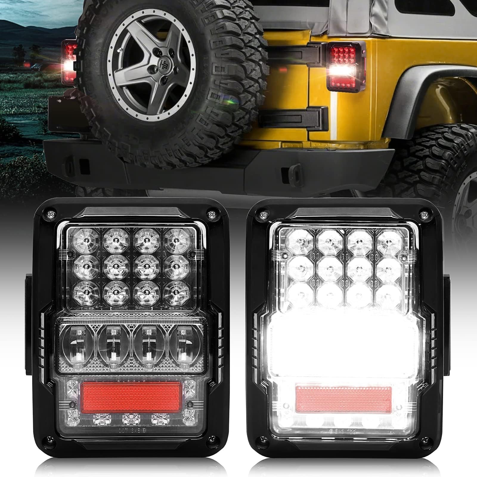 SPL DOT Approved LED Tail Lights with 30W Brighter Reverse Light Compatible w...