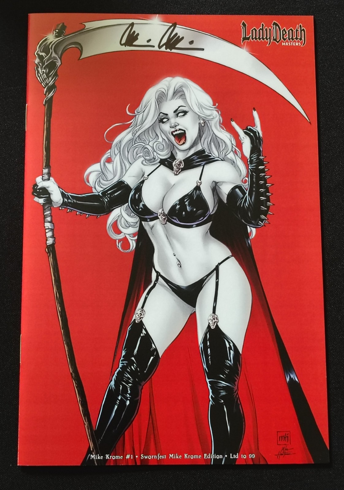 Lady Death Masters Mike Krome #1 Swornfest Edition Book LE 99 Signed + COA