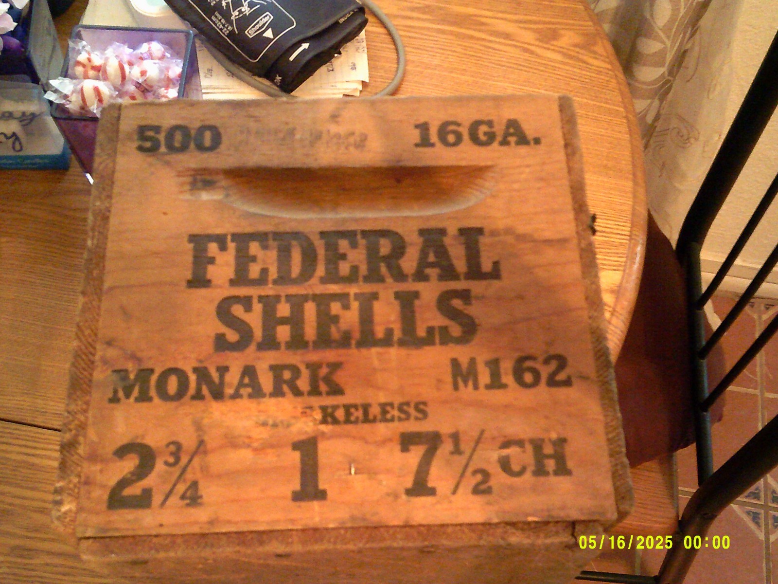 Vintage Federal Shells 16 Gauge Ammo Wood Crate Box